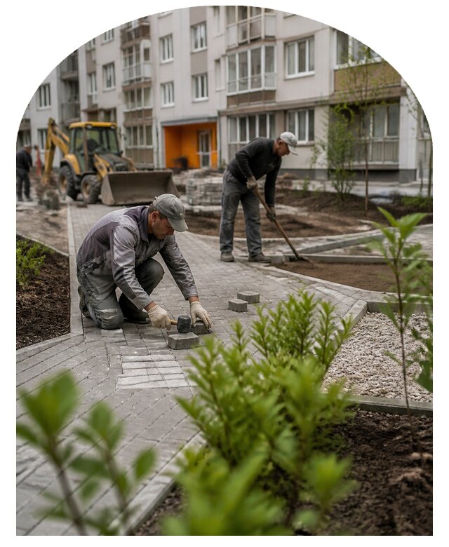 Благоустройство двора многоквартирного дома в Югорске